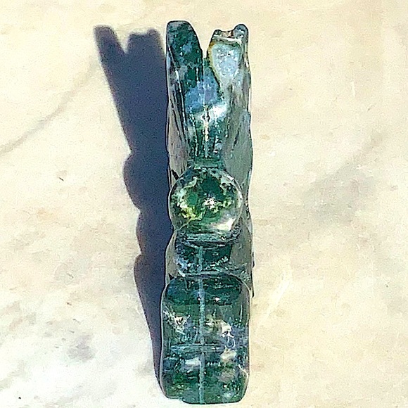 MOSS AGATE DRUZY FAIRY CRYSTAL NATURAL QUARTZ GEMSTONE NEW HEALING STONE 3 1/4IN - Picture 6 of 12